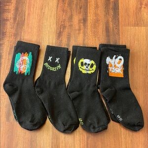 FOUR Black Graphic Socks Set